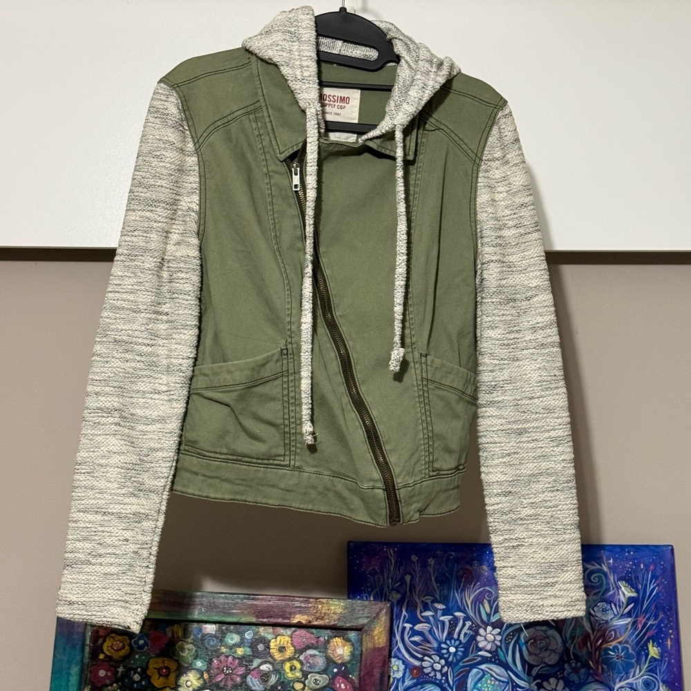 Mossimo Supply Co. Olive and Heather Gray Utility Jacket